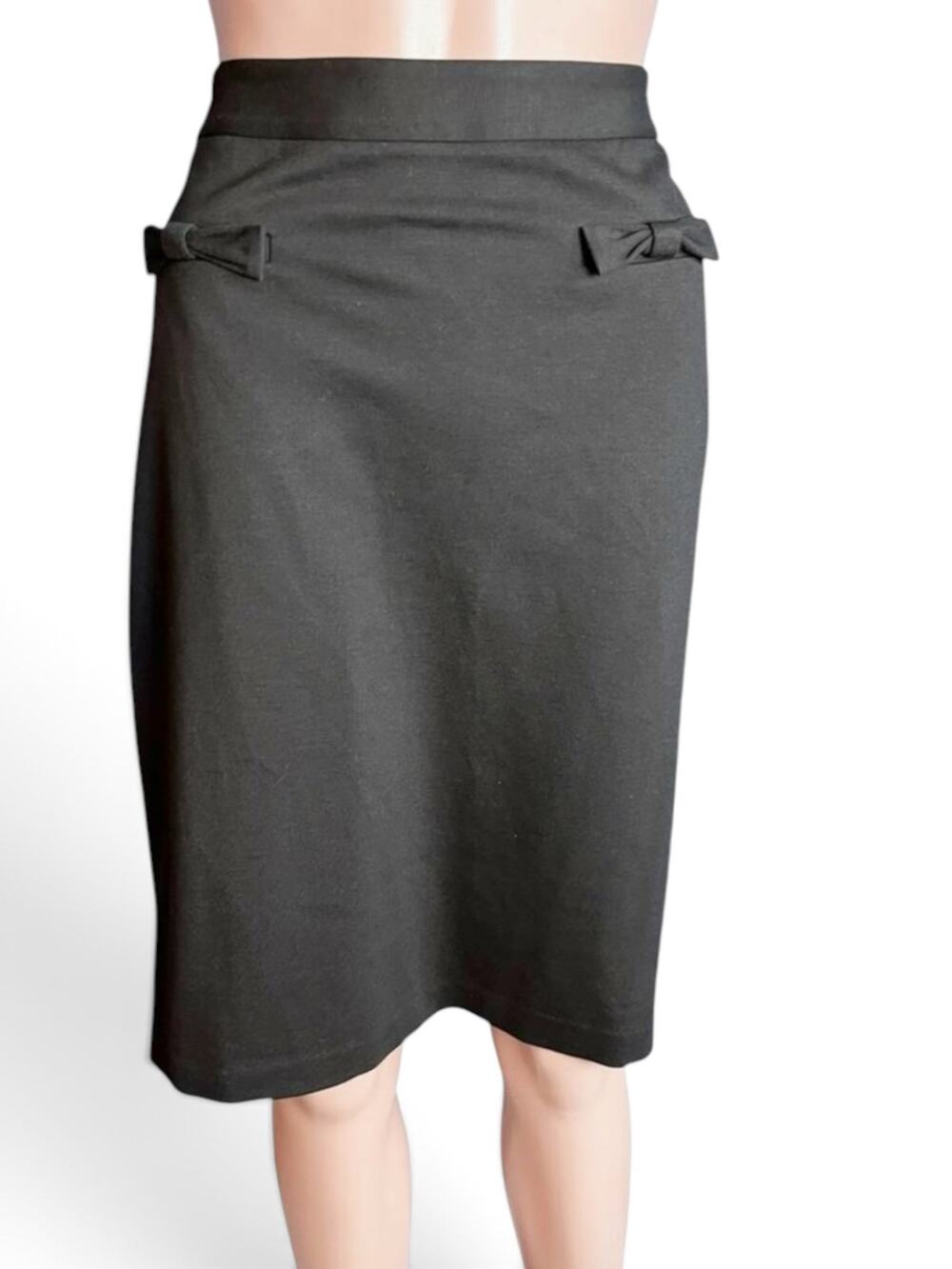 Talbots Navy Blue Pencil Skirt 10 New Without Tag Hip Bows Career Quiet Luxury